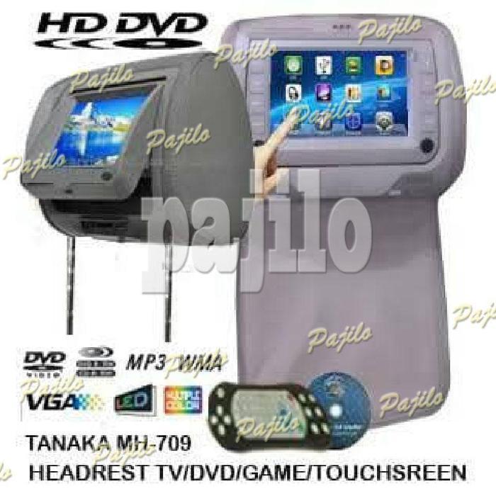 2pcs TANAKA 7 Inch TV TOUCHSCREEN 2 DVD USB MMC GAME mobil monitor headrest tv sandaran kepala layar