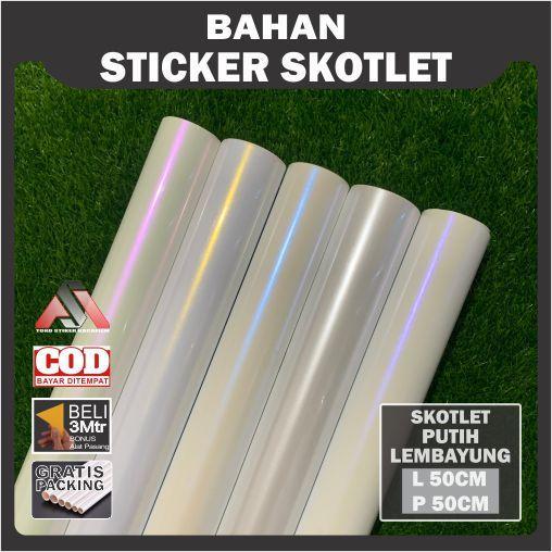 Sticker Skotlet Putih Lembayung Mutiara Bunglon