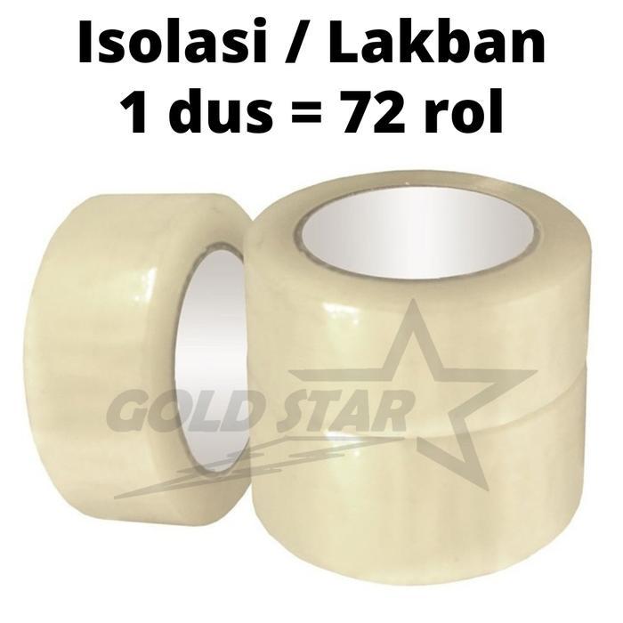 TERVIRAL (72 pcs) Isolasi Besar Lakban 1 Dus Plakban Solatip Selotip Bening Tape Solasi