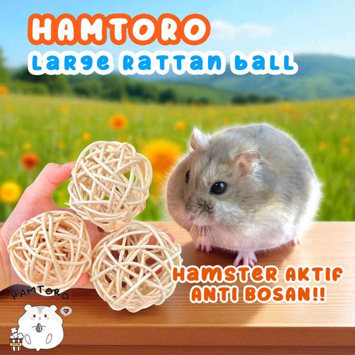 Promo Hamtoro Large Rattan Ball 8Cm Mainan Bola Rotan Kelinci/Marmut Besar