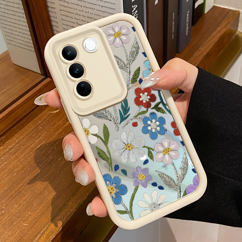 Casing Hp Untuk VIVO V27 5G VIVO V27 Pro 5G S16 Pro 5G VIVO V27E 5G S16E 5G T2 4G Case Bunga Elegan 