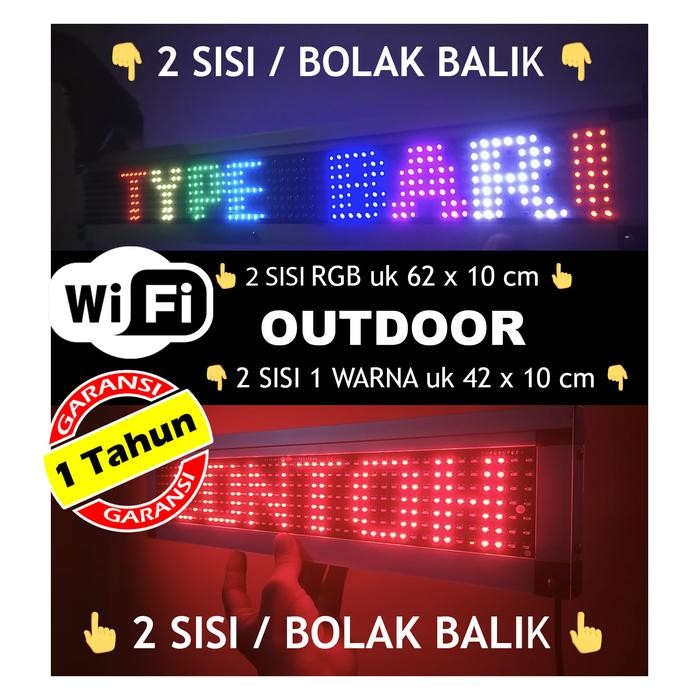 Running Text 2 SISI OUTDOOR WIFI (TYPE BARU)
