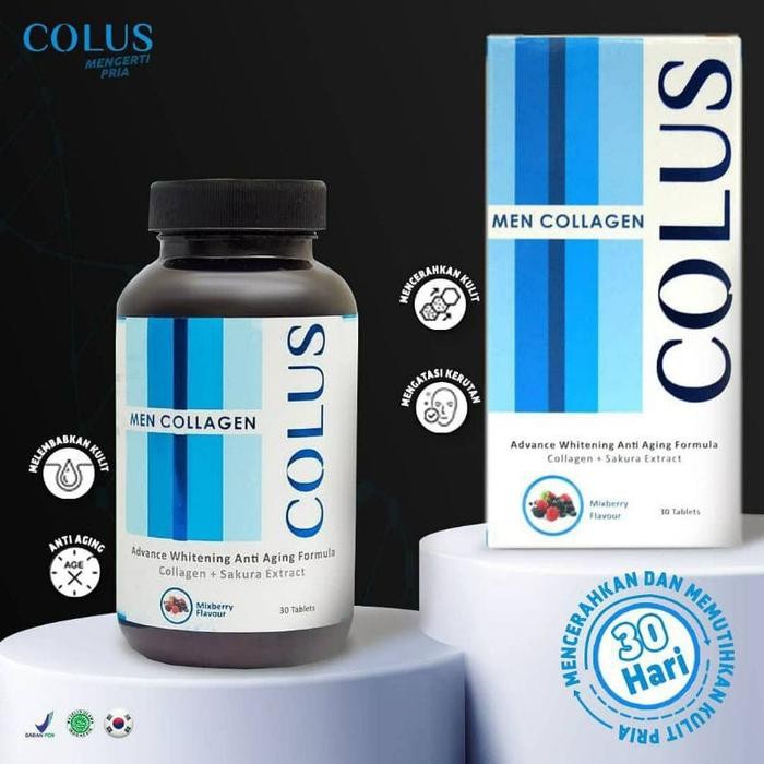 COLUS MEN COLLAGEN SUPLEMEN WHITENING BOOSTER PEMUTIH KULIT PRIA