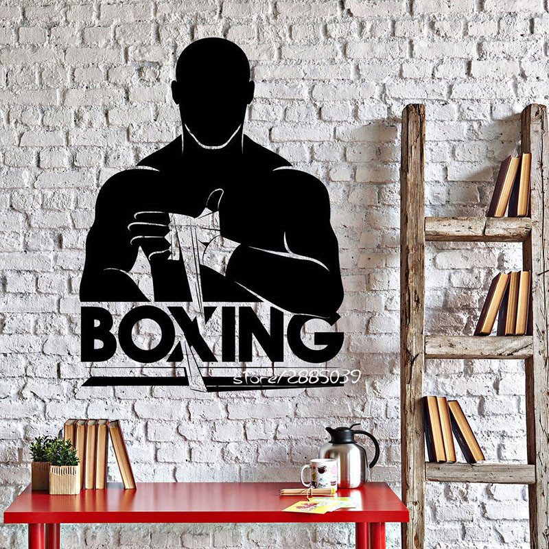 YOYOYU Boxing A Vinyl Wall Stickers Boxer Fighter Teens Fight Club Removeable Decal Livingroom Bedro