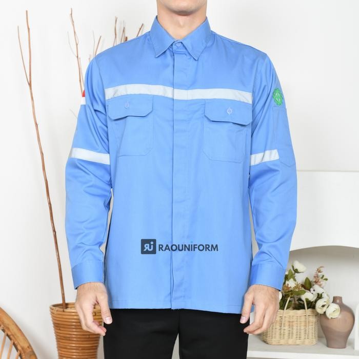 KEMEJA SERAGAM KERJA/BAJU SAFETY LENGAN PANJANG/BAJU KERJA LAPANGAN/SERAGAM SAFETY LAPANGAN/BAJU
