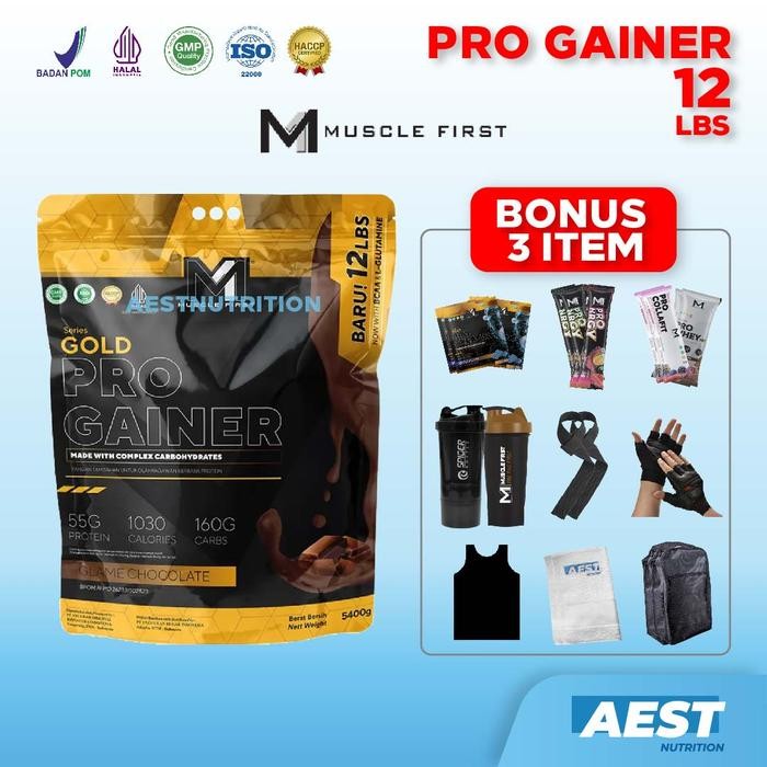Muscle First Pro Gainer 12 lbs Susu Mass Tinggi Protein dan Kalori