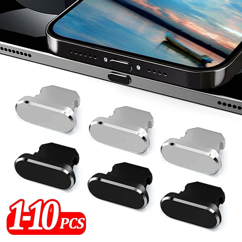 10pcs Aluminum Alloy Anti Dust Plug for IPhone 14 13 12 Pro Max XS 8 7 6 Plus IPad AirPods Apple