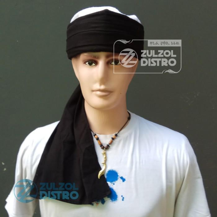 ASLI Peci Sorban Imamah Putih Hitam Medium - Sorban Wali Siap Pakai READY STOCK