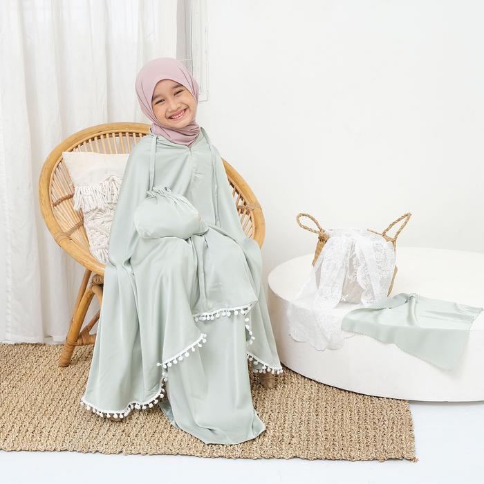 MUKENA PREMIUM SILK ANAK TRAVEL 2 IN 1 / KIDS PRAYER SET 2 IN 1