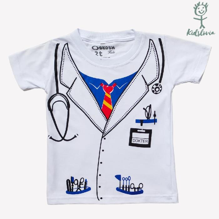 Kaos Anak Laki Laki dan Perempuan Motif Profesi Dokter