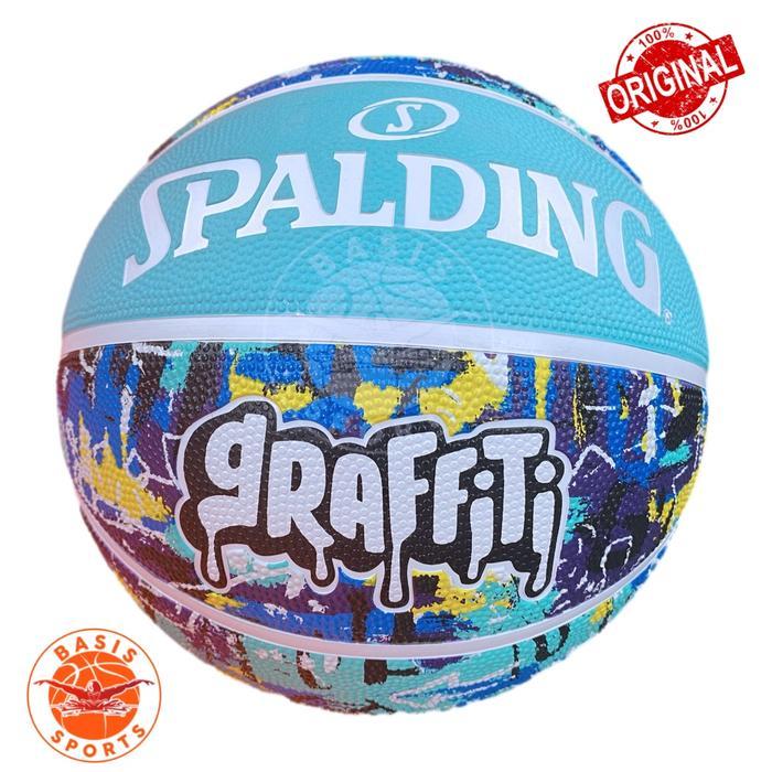 k0xq- Bola Basket Spalding Graffiti Basketball Blue