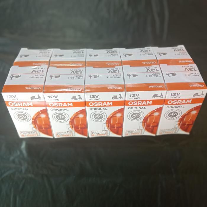Bohlam Lampu Osram Depan Motor 18/18W 12 V Hologen ( 10 Pcs )