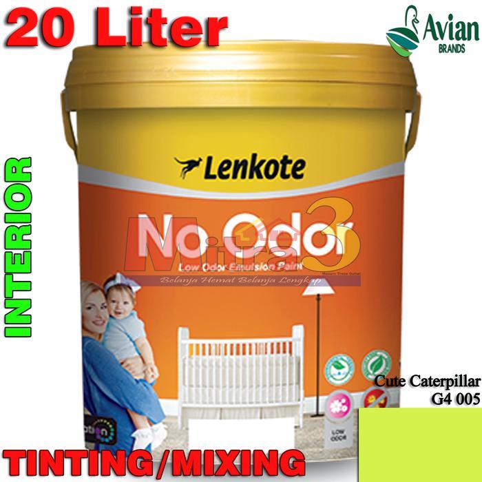 :=:=:=:=] Cat Tembok Lenkote NO ODOR Cute Caterpillar Hijau Bolu Pandan 20L Pail