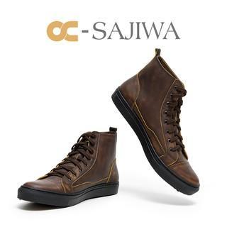 Sajiwa Brosh Up Shoes Sneaker Boots Pria Karet Hitam Kulit