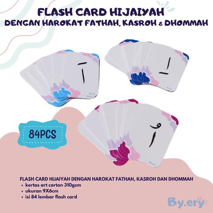 Terlaris FLASHCARD HURUF HIJAIYAH DENGAN HAROKAT FATHAH, KASROH, DHOMMAH Kartu Toys SALE