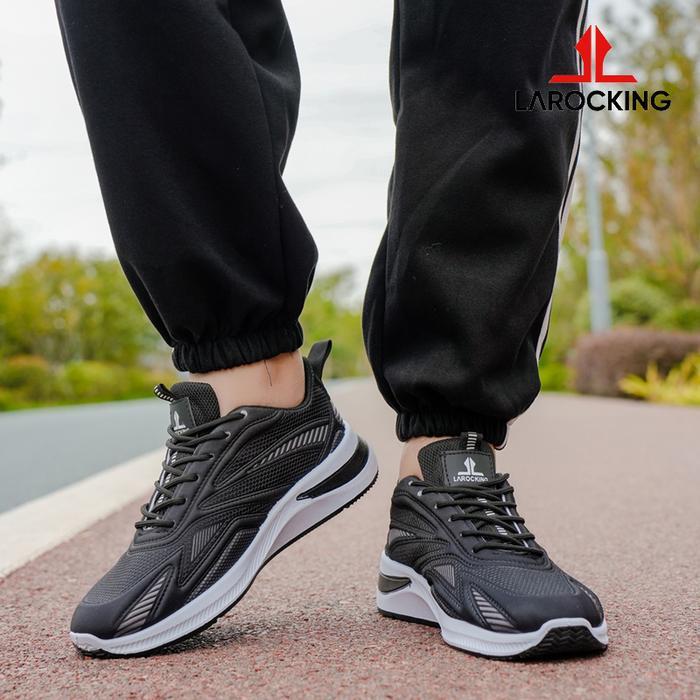 Larocking - Vega Hitam Abu Sepatu Running Gym Shoes Abu Outdoor