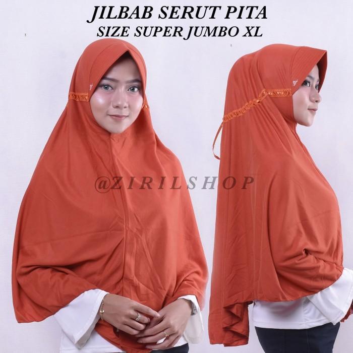SIAPKIRIM PROMO Size JUMBO XXL jilbab serut pita elraa sekolah kaos bergo rabbani NEW READY STOCK