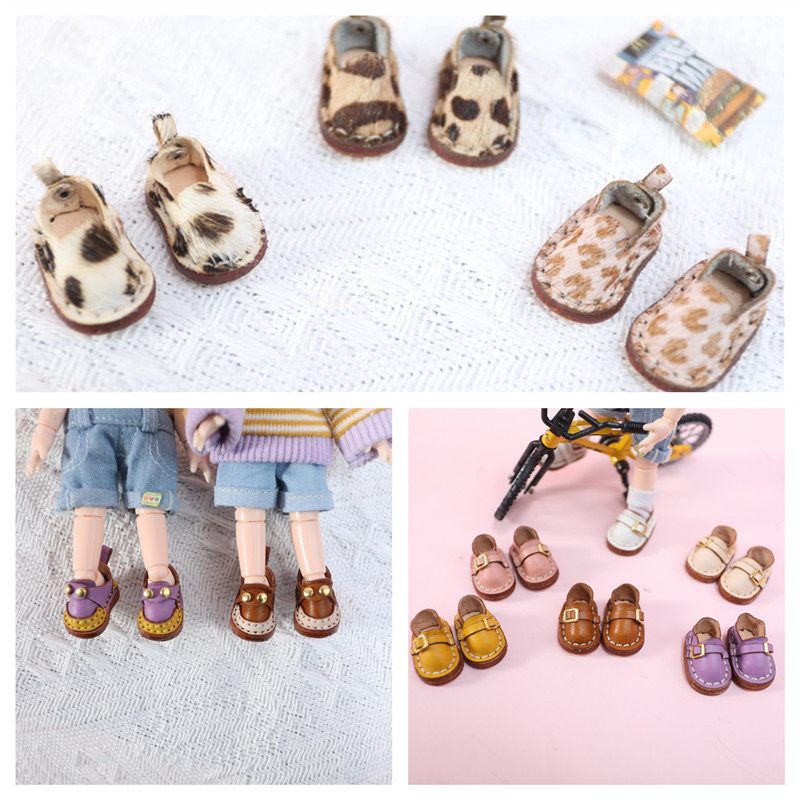 New Ob11 Handmade Shoes 1/12 Bjd Shoes Italian Cattle Shoes Small Leather Shoes Holala Boots Doll