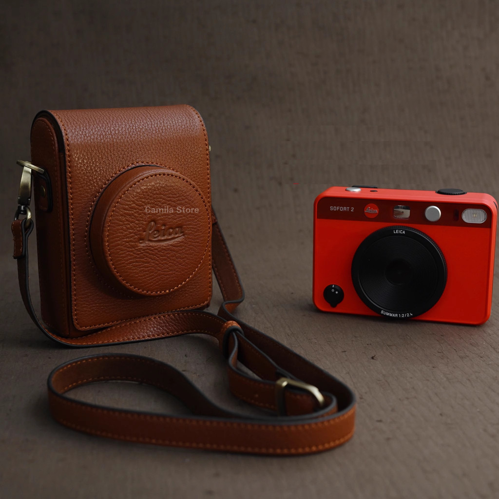 fashion handwork custom Real Genuine leather cowhide Digital case Bag box Cover for LEICA sofort 2