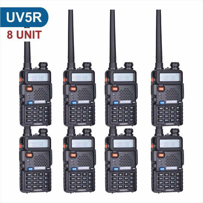 Paket HT 8 Unit BF-UV5R Handy Talky UV 5R 5w Radio Komunikasi Terbaik