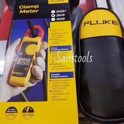 ysr2- Fluke 303 Digital Clamp Meter Tang Ampere Ac 600A With Soft Case Asli