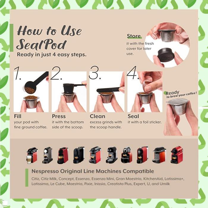 Reusable Nespresso Capsule Refill Stainless - Sealpod Capsule Only