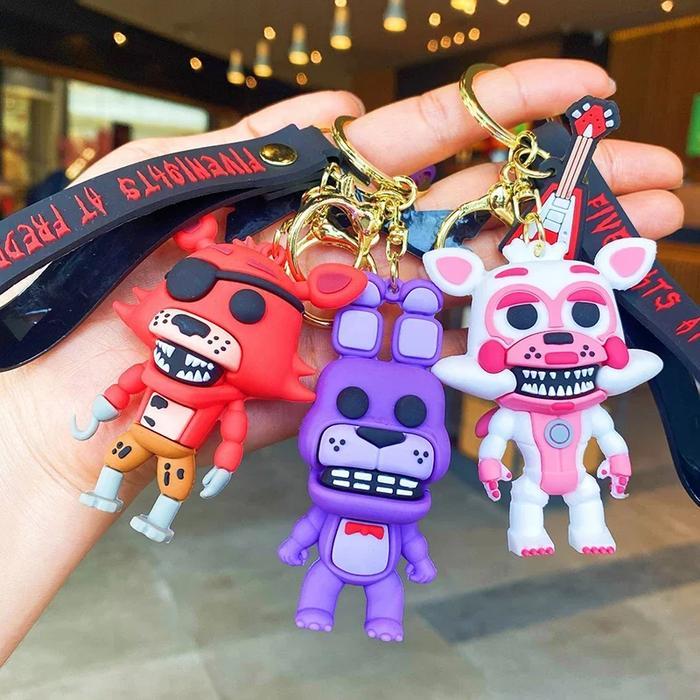 HOT SALE FNAF FIGURES KEYCHAIN SUNDROP MOONDROP FREDDY BONNIE CHICA ACTION TERMURAH