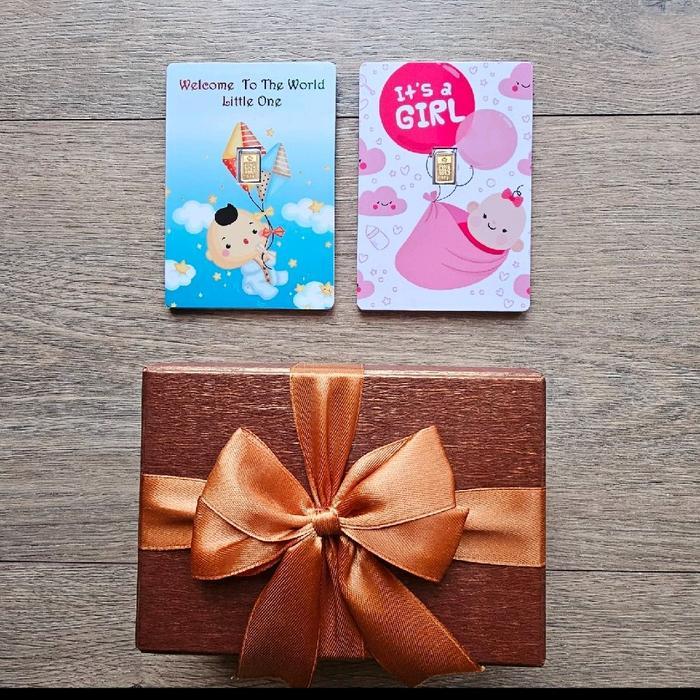 Logam Mulia Emas Antam Welcome Baby Boy Girl Gift Series Custom Certieye Certicard