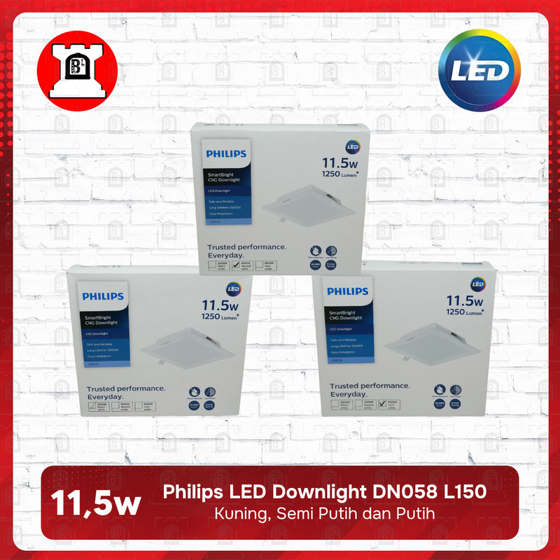 Lampu LED Downlight DN058 Kotak Inbow Philips L150 11.5W