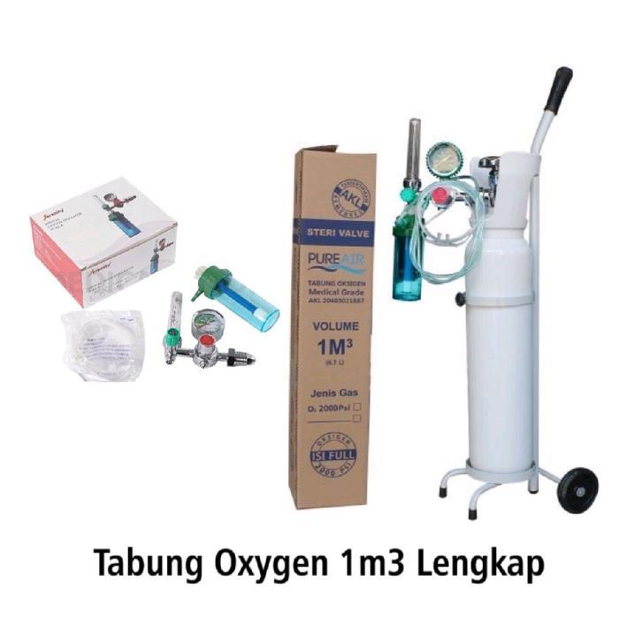 tabung Oksigen 1m3 Lengkap / Tabung Medis / Tabung set oksigen 3in1