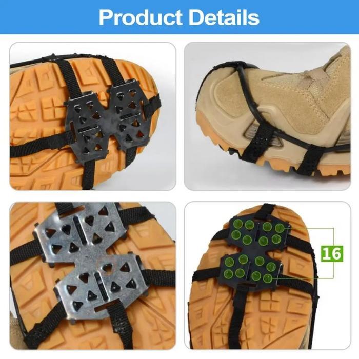 1Pair Anti Slip Salju Alas Sepatu Anti Slip Salju 24 Gigi Sepatu Salju Anti Slip Alas Sepatu Mendaki