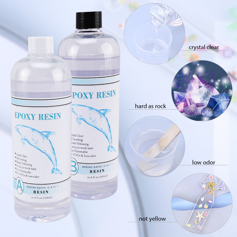 1:1 Clear Epoxy Resin Crystal Clear Art Resin Epoxy 2 Part Epoxy Casting Resin Kit with Measuring