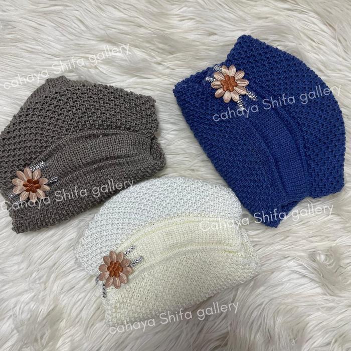 (Kupluk Nenek Inar) kupluk rajut topi pet motif bunga nenek / ciput nenek / ciput nenek inar