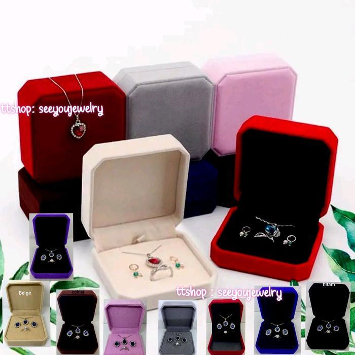 NW Kotak Set Perhiasan / Box Tempat Perhiasan Emas Set bisa untuk cincin kalung anting emas /