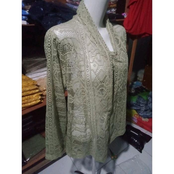 Kebaya burkat kutu baru/kebaya nenek jaman dulu/Baju tradisional/ Baju Ibu Panjang Cantik
