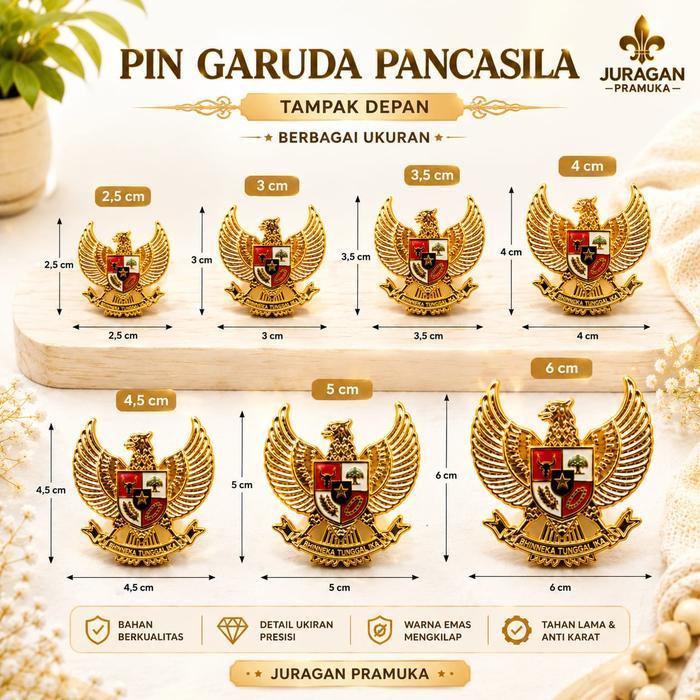 Pin Garuda Indonesia Timbul Ukuran 2,5CM 3CM 3,5CM 4CM 4,5CM 5CM 6CM Premium
