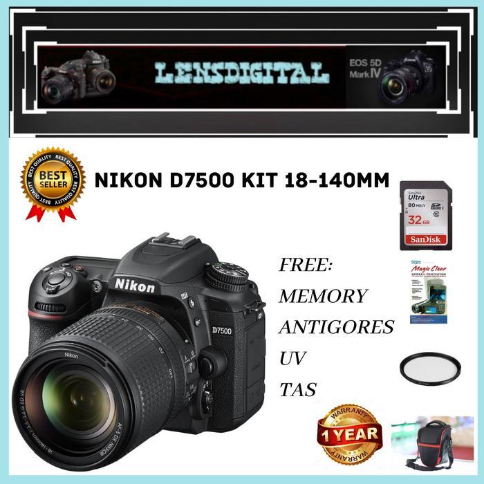 Nikon D7500 Kit 18-140Mm Lens Bonus 32Gb&Acc-Kamera Dslr Original Terbaru 