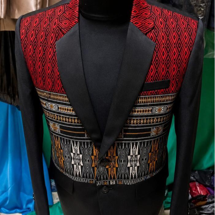 Jas Ulos Batik Batak Blazer Slimfit Pria