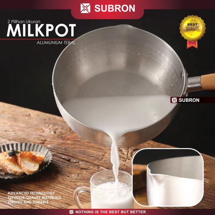 MEGA" SUBRON PANCI SUSU ALUMUNIUM TEBAL ALOY 18CM 20CM 22CM PEGANGAN KAYU