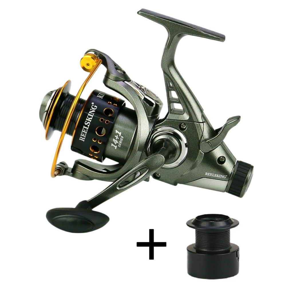 Double Spool 14+1BB Metal Spool Double Brake Reel Spinning Reel Gear Ratio 4.9:1 LeftRight Hand