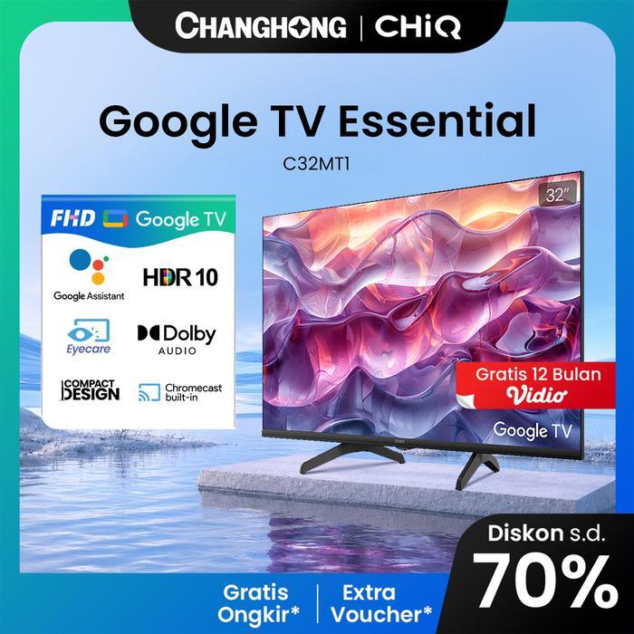 CHiQ Google TV 32 inch FHD Google Smart TV Digital TV Dolby Audio Google Assistant (C32MT1)