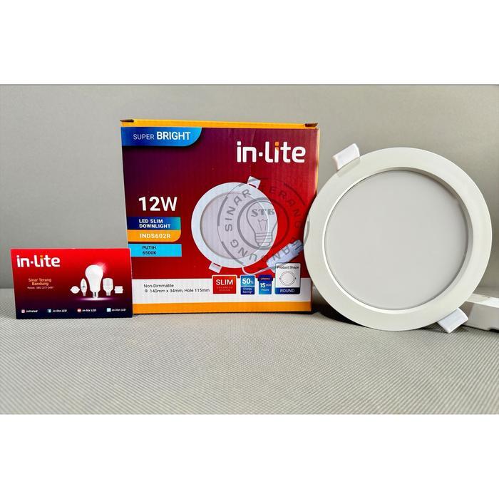 LAMPU LED PLAFON INLITE SLIM DOWNLIGHT 12W 12 WATT - INDS602R