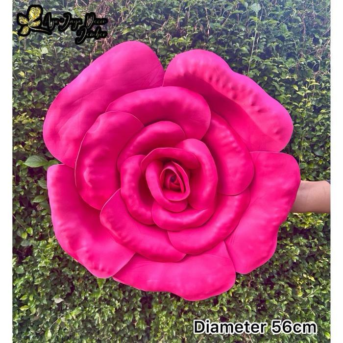 Bunga Mawar Giant Flower Bunga Hiasan Spon Eva Model Bunga Mawar Dekorasi Pelaminan Diameter 56Cm