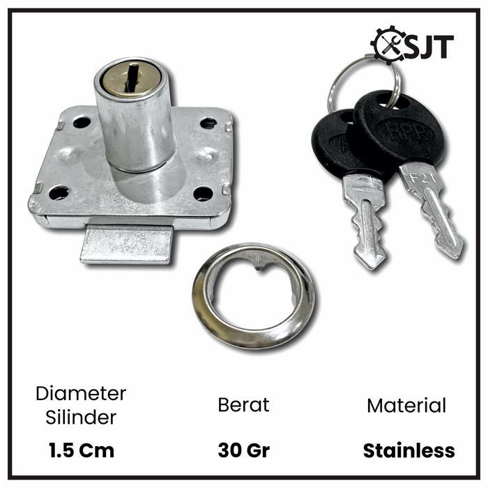 SALE SJT - Kunci Loker Laci Lemari Olympic Type 101 Drawer Lock Diameter 15 mm HPP