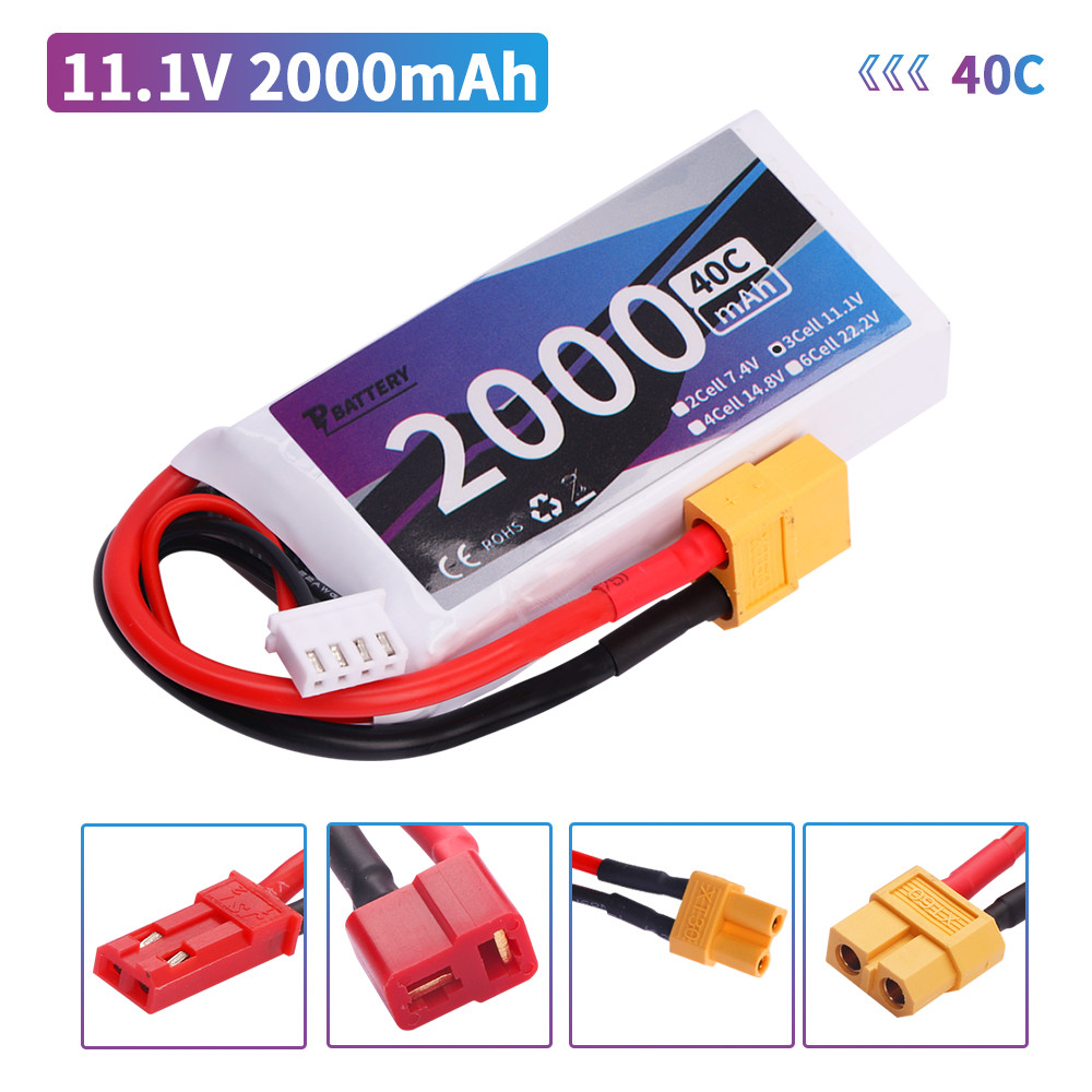 Upgrade 2000mAh 11.1V Battery for Rc Car Helicopter Airplane 11.1V Rechargeable Lipo Battery
