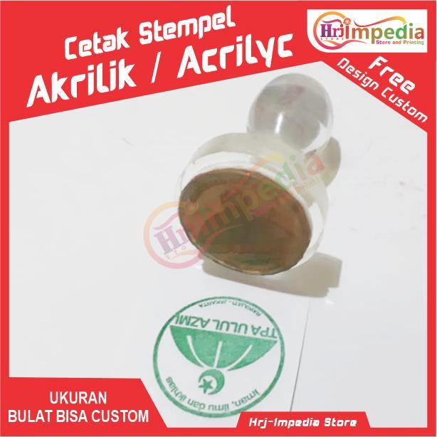 READY Cetak Stempel Akrilik Bulat Cetak Stempel Gagang Acrylic Bentuk Bulat