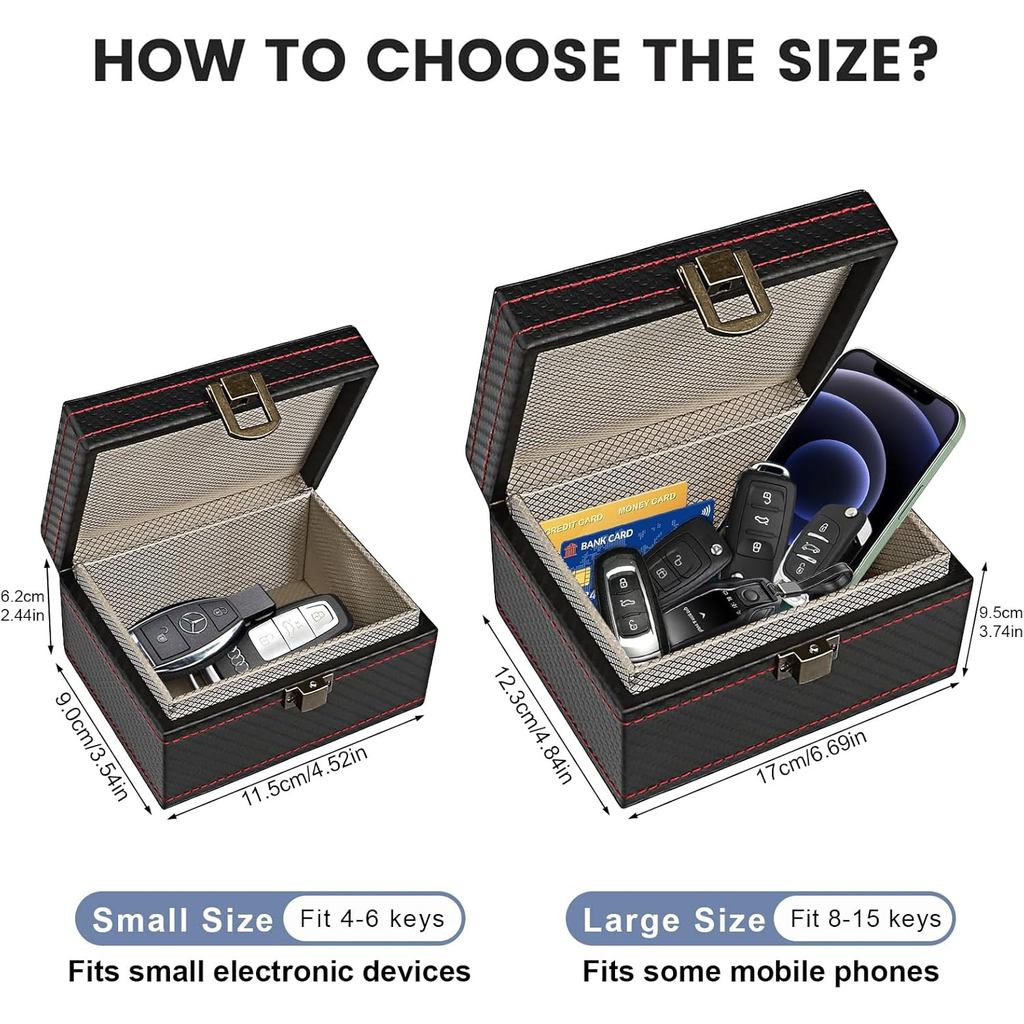 Anti Theft Faraday Box with Bag for Key Fob Cage RFID Faraday Key Fob Protector Radiationproof