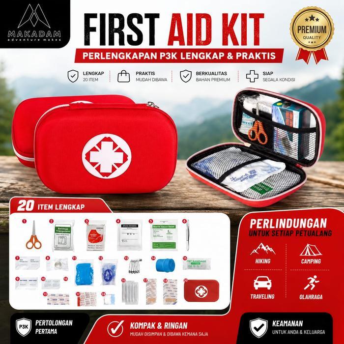 kotak p3k emergency first aid kit box camping mobil lengkap isi