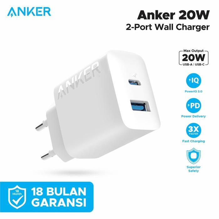 Promo Adaptor Anker Wall Charger Type C 20W Pd Iphone Android Powerport Iii Adapter Original
