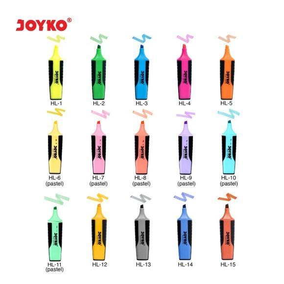 N3W JOYKO HIGHLIGHTER PASTEL COLORS ORIGINAL PENANDA JOYKO HL 1 7 9 10 11